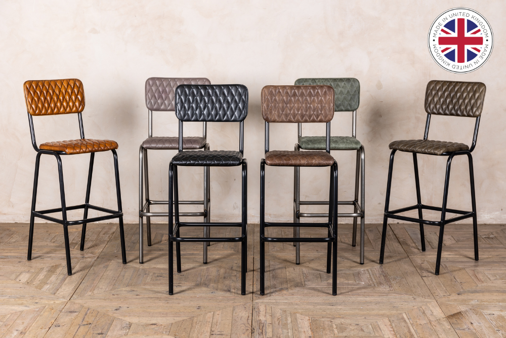 quilted leather bar stools